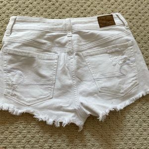 White jean shorts